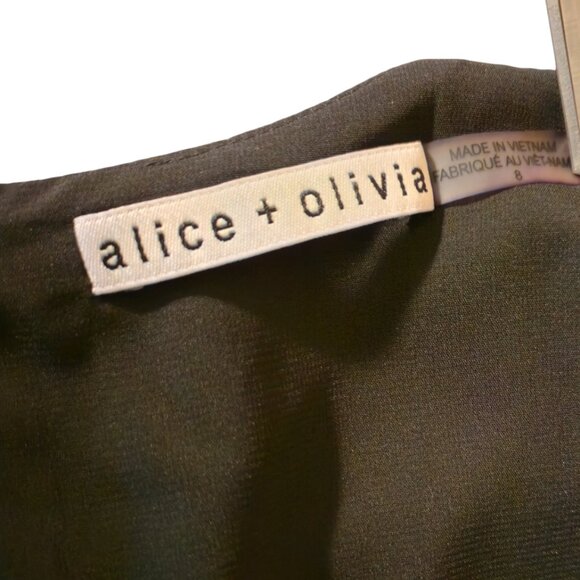 Alice + Olivia Coley Plaid Cap Sleeve Dress Microplaid Houndstooth Sparkle 8 - Picture 16 of 16